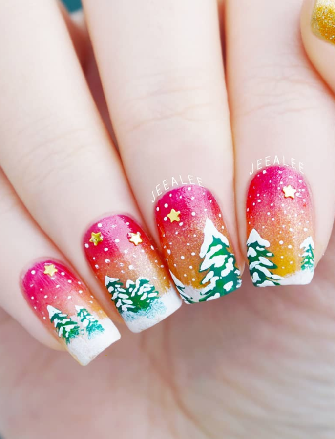 women's christmas nails